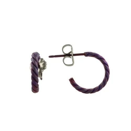 Small 12mm Twisted Brown Hoop Earrings